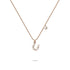 Solid 925 Sterling Silver Initial Crystal Personalised Alphabet Letter Necklace Rose Gold Filled